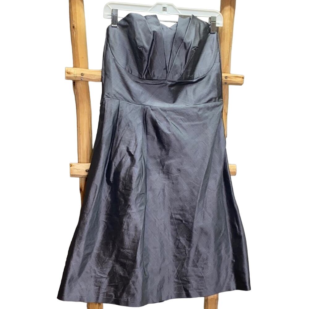 Angkor Chum Trading Strapless Metallic Grey Dress